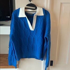 NWOT Blue and White Women's Sweater